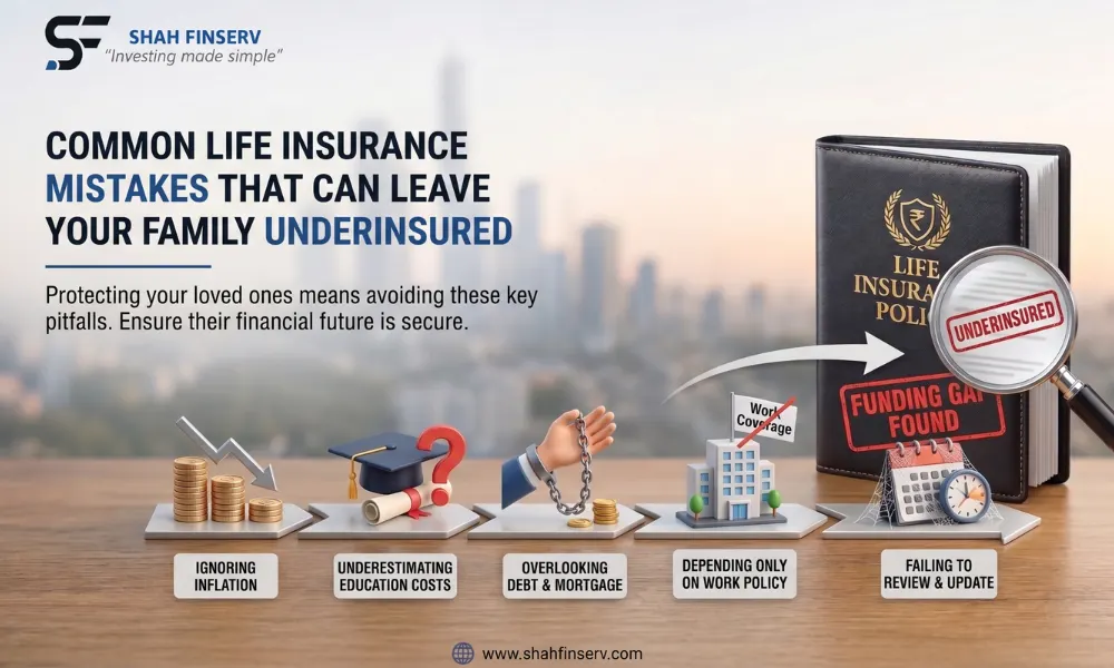 Family sitting under a protective umbrella, showing life insurance coverage for loved ones